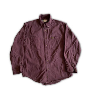 Wrangler Riggs Workwear Men's XL Burgundy Top Shirt Button Down work Attire